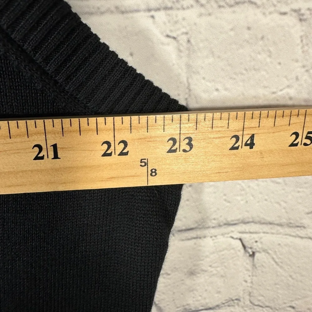 Johnston‎ & Murphy Mens XL Black 100% Pima Cotton Quarter Zip Sweater Vest